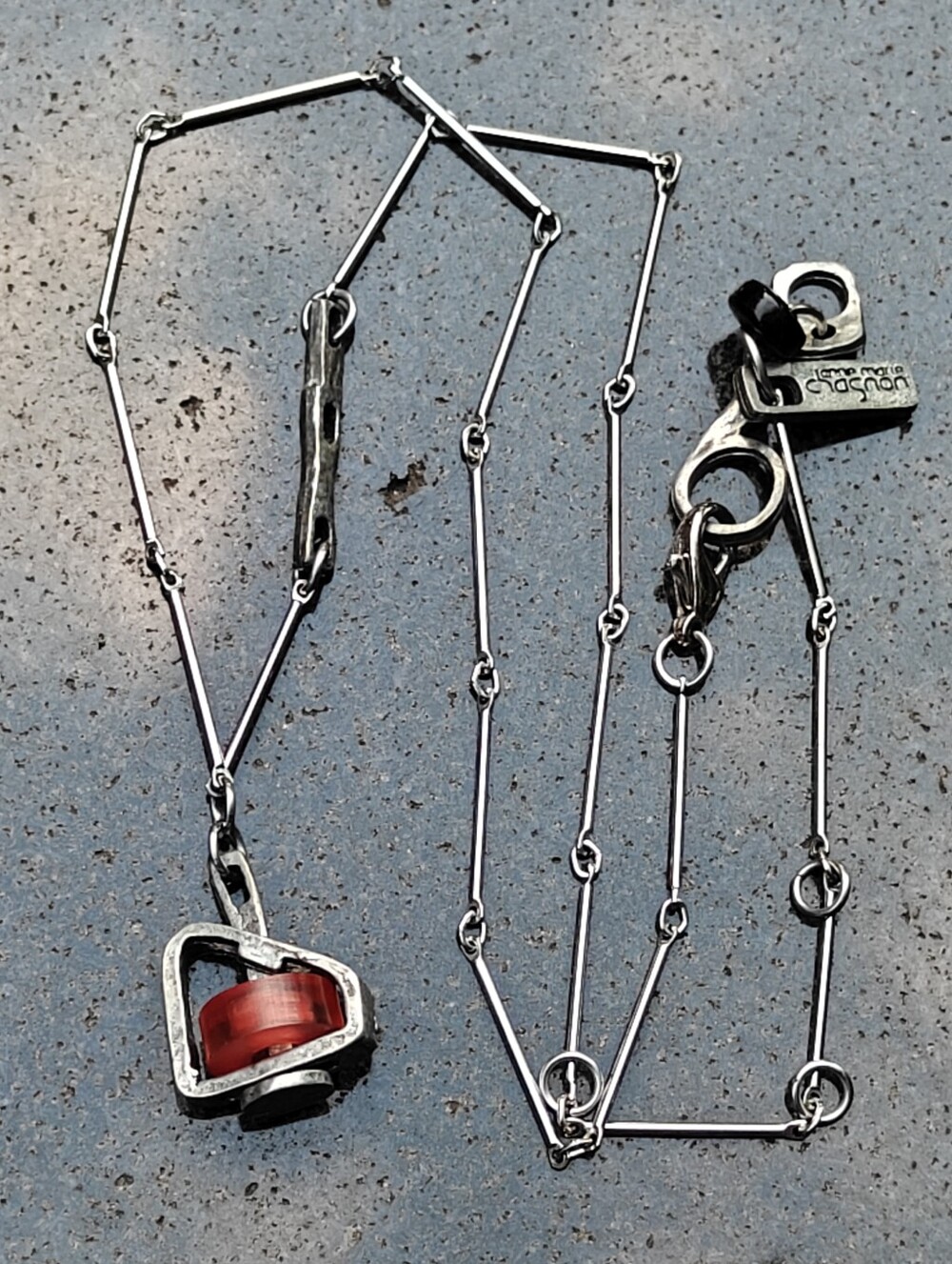 Modernist Anne-Marie Chagnon Pewter Necklace